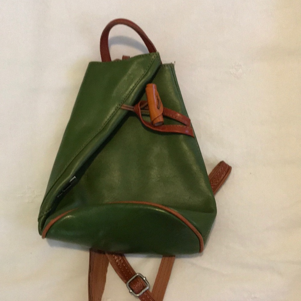 Italian Leather Backpack Purse